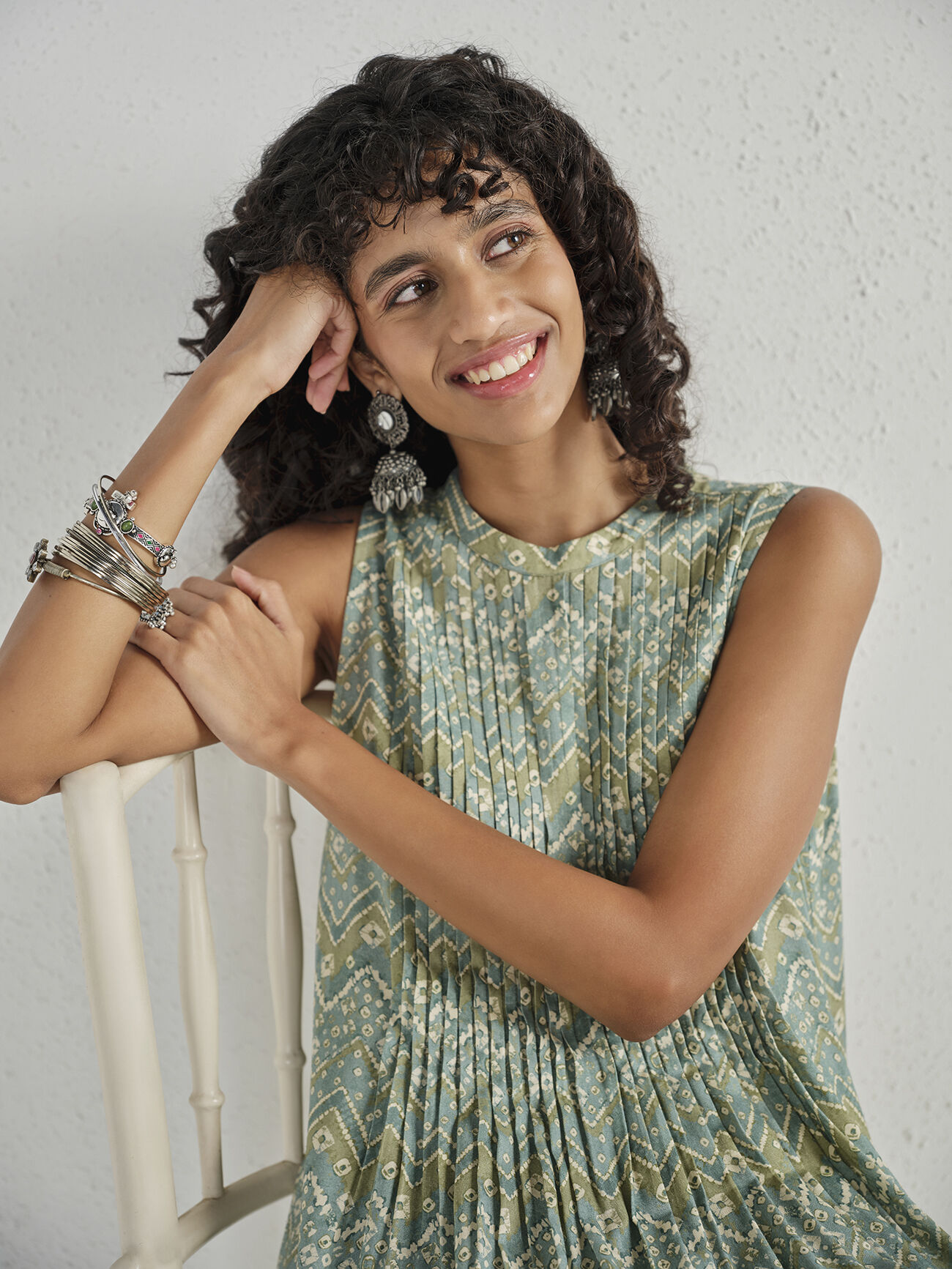 Trisha Teal Kurta Set, Teal, image 2